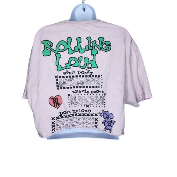 Rolling Loud Miami Concert Tshirt Cut Off Womens XL Pink Post Malone Travis Scot - Picture 2 of 6